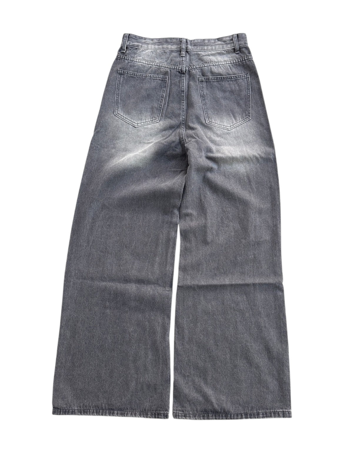 WIDE LEG THRASHED DENIM