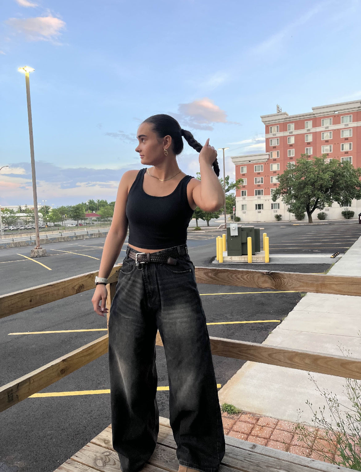 WIDE LEG NOIR DENIM